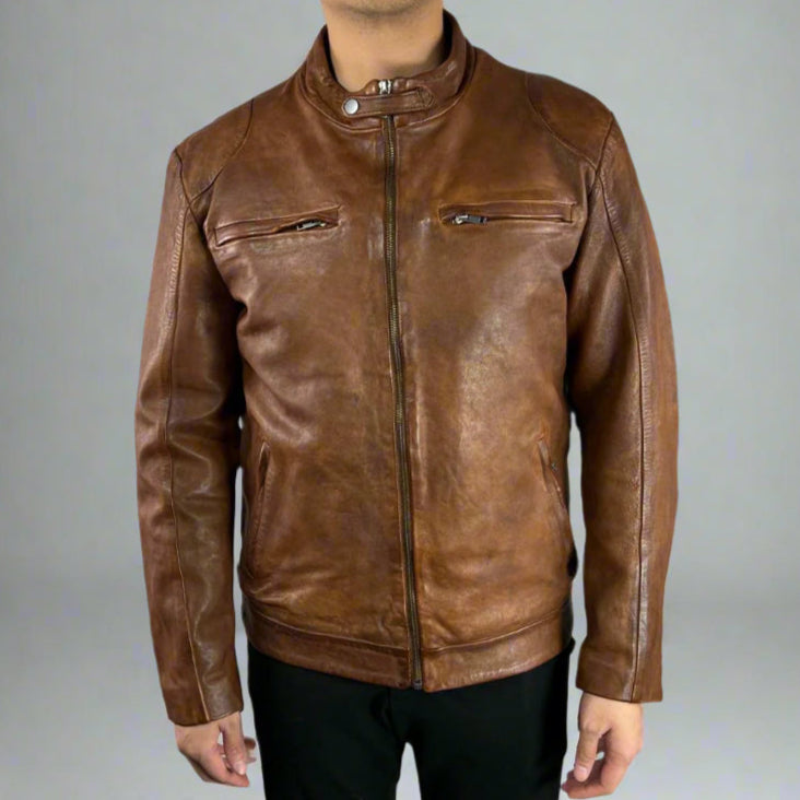 Men's Classic Sheep Leather Jacket - Velora Luxury Fashion
