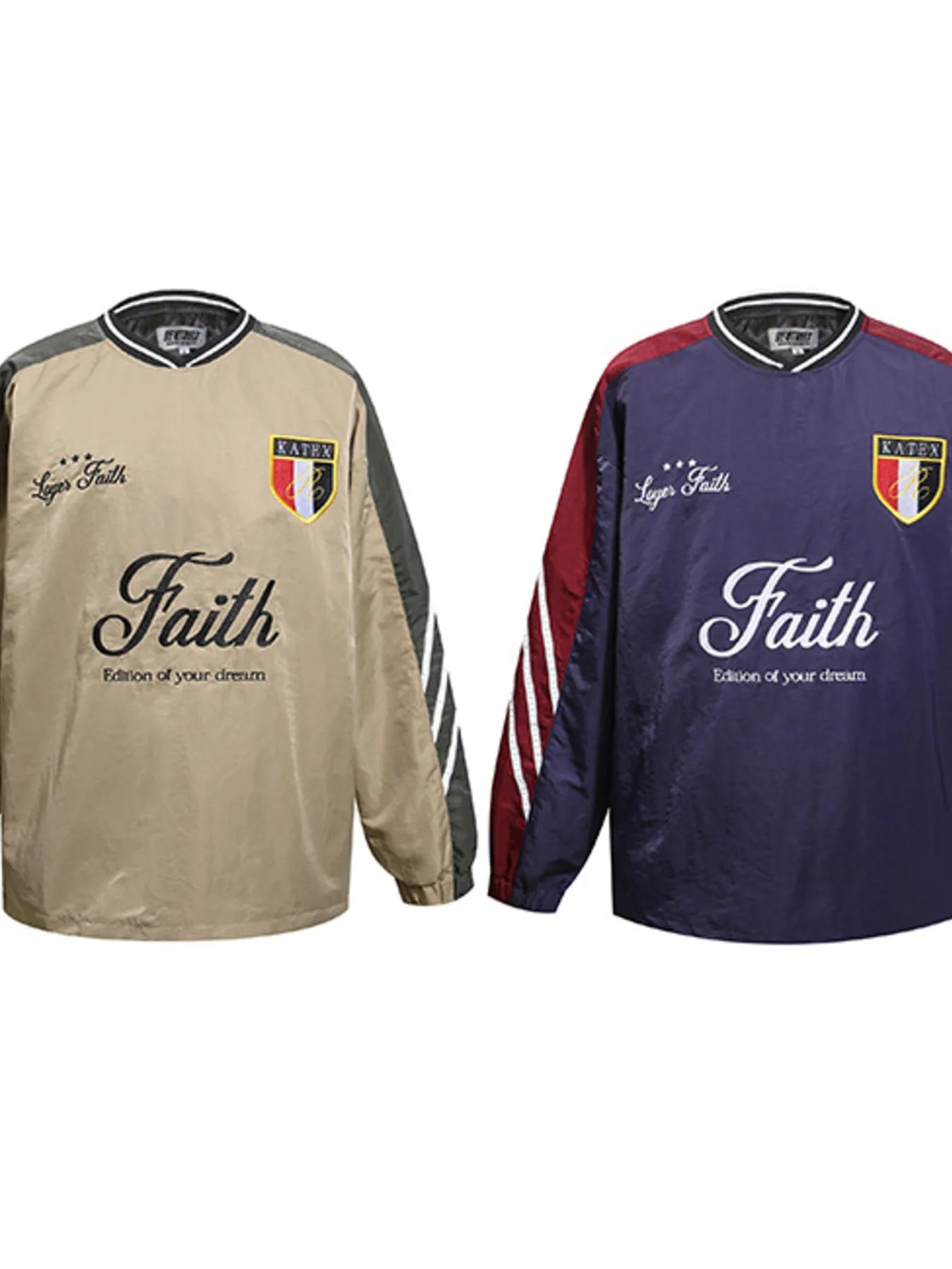 Men's Contrast Pullover Windbreaker with Embroidered Deatil - Velora Luxury Fashion