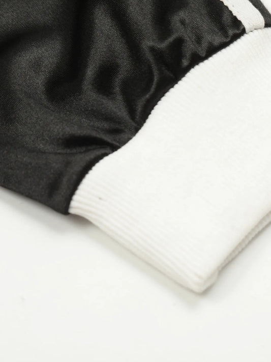 Men's Contrast Striped Long Sleeve Polo - Velora Luxury Fashion