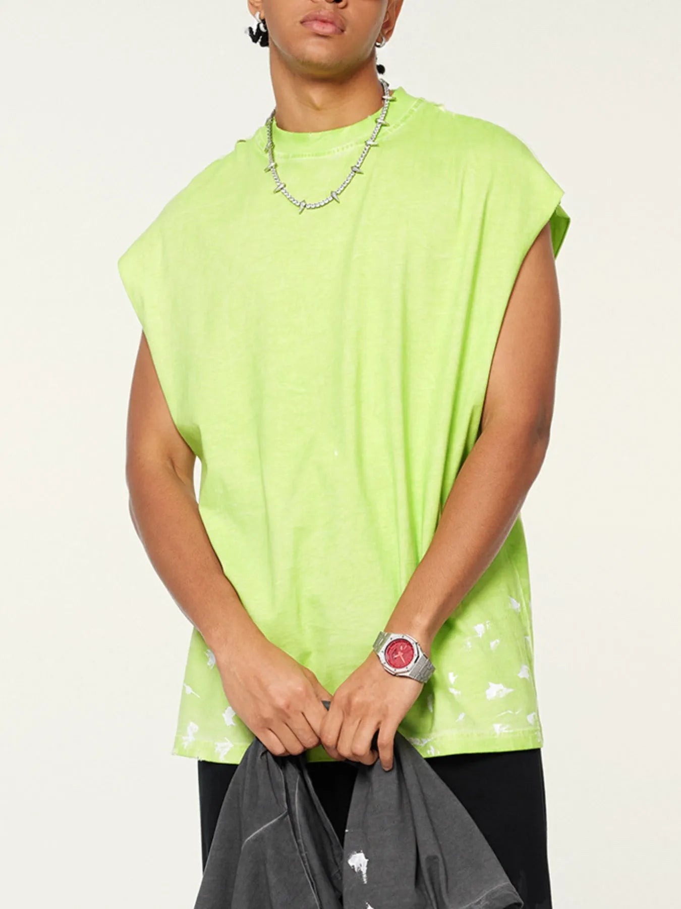 Men's Distressed Round Neck Tank - Velora Luxury Fashion