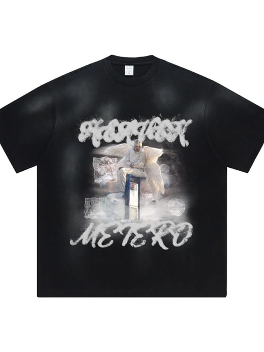 Men's Graphic Round Neck Short Sleeve T-Shirt - Velora Luxury Fashion