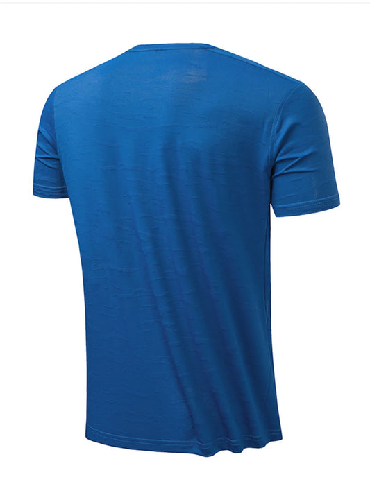 Men's Plus Size Round Neck Short Sleeve Active T-Shirt - Velora Luxury Fashion
