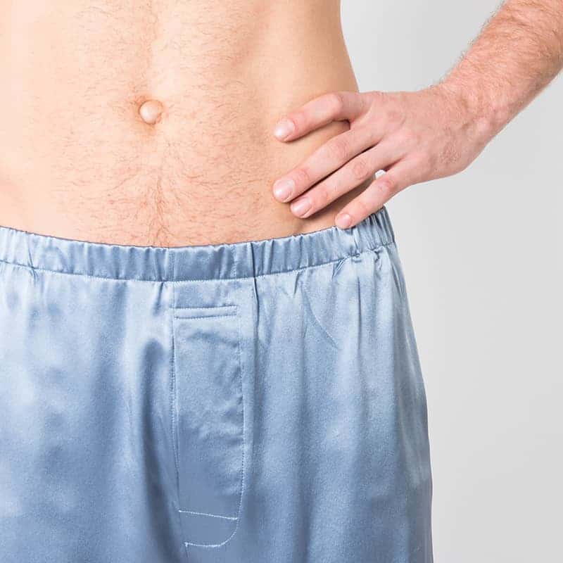 Men's Twilight Blue Mulberry Silk Boxer Short with button fly - Velora Luxury Fashion
