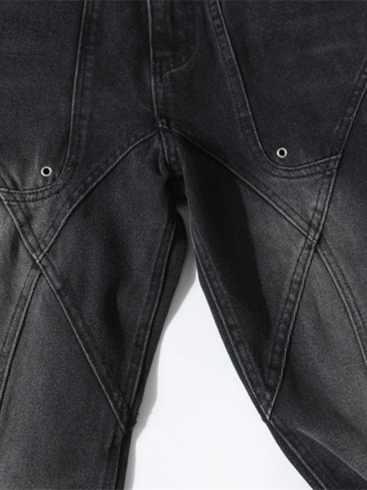 Men's Wash Wide Leg Flare Jeans - Velora Luxury Fashion