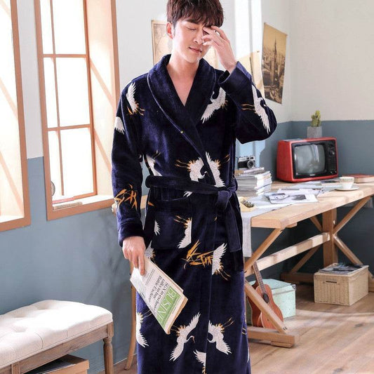 Men's Nightgown β Thick Rabbit Hair Fabric for Winter Comfort EX-STOCK Canada