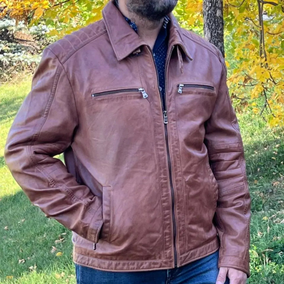 Men's Lamb Leather Four-Pocket Classic Jacket Boutique of Leathers/Open Road