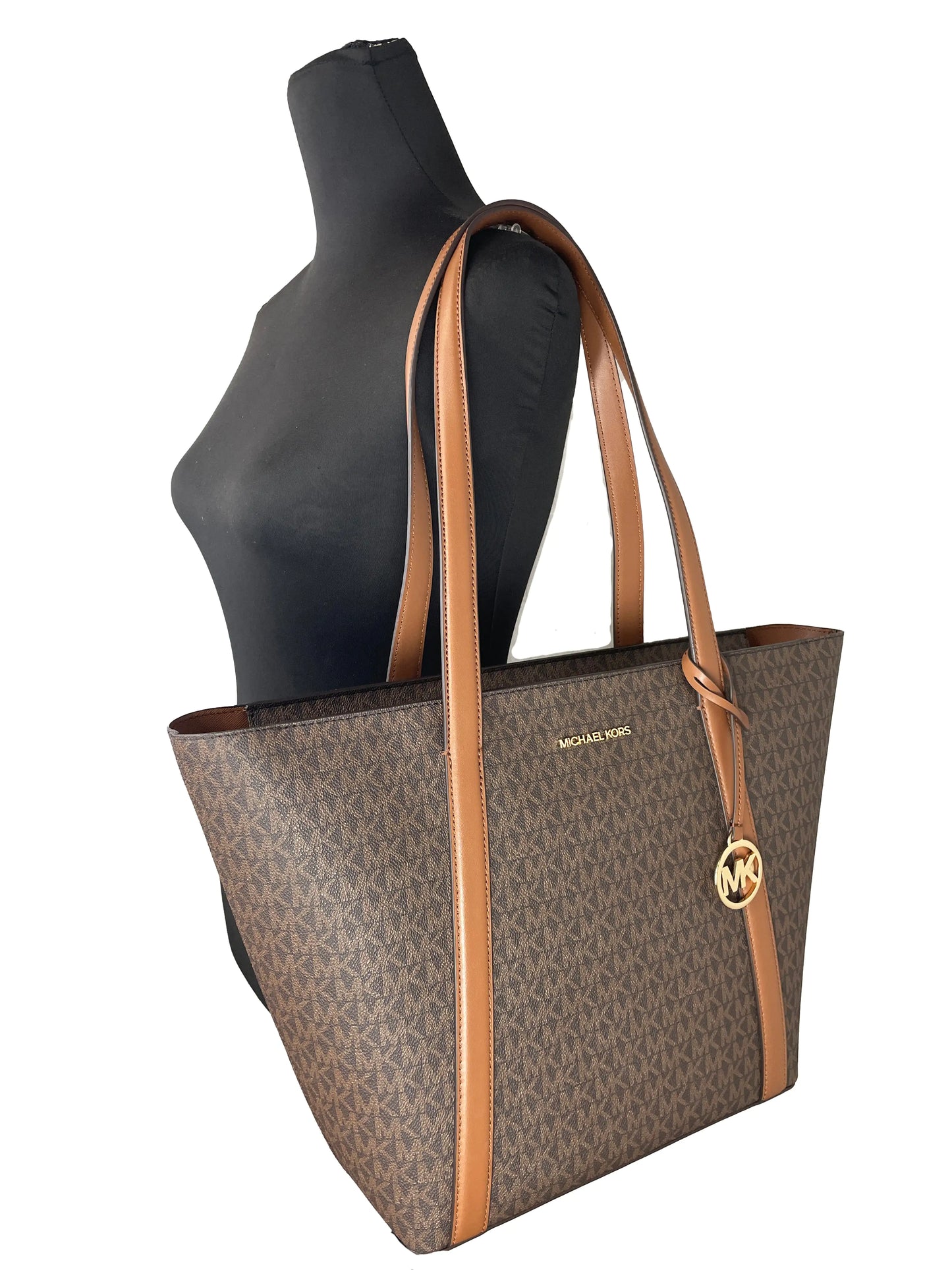 Michael Kors Large Pratt Brown Shoulder Zip Tote Bag - Velora Luxury Fashion
