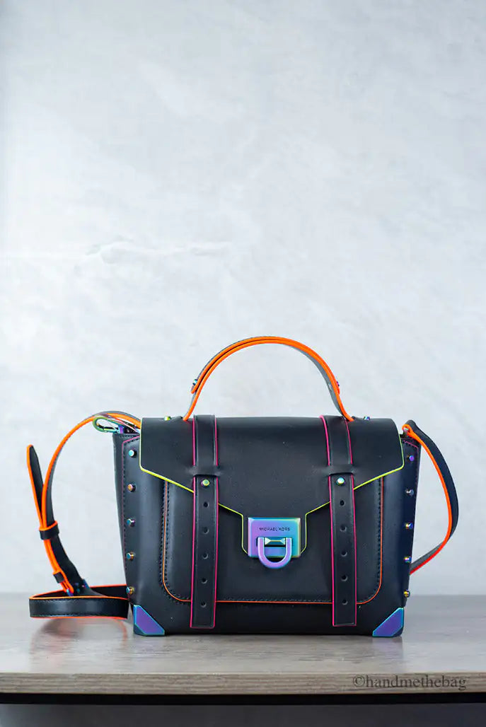 Michael Kors Manhattan Medium Black Satchel Bag - Velora Luxury Fashion