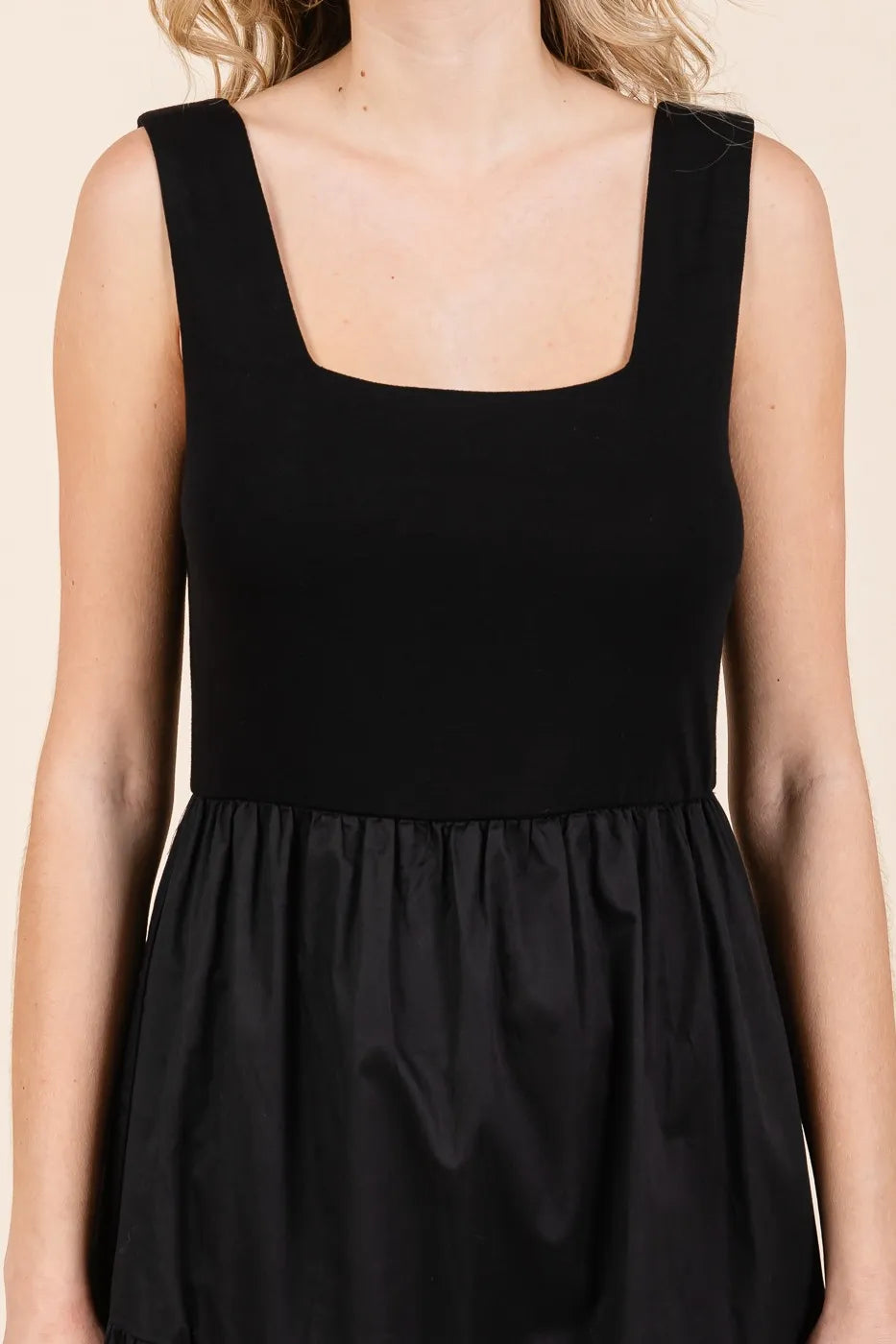 Mittoshop Mix Media Square Neck Maxi Dress - Velora Luxury Fashion