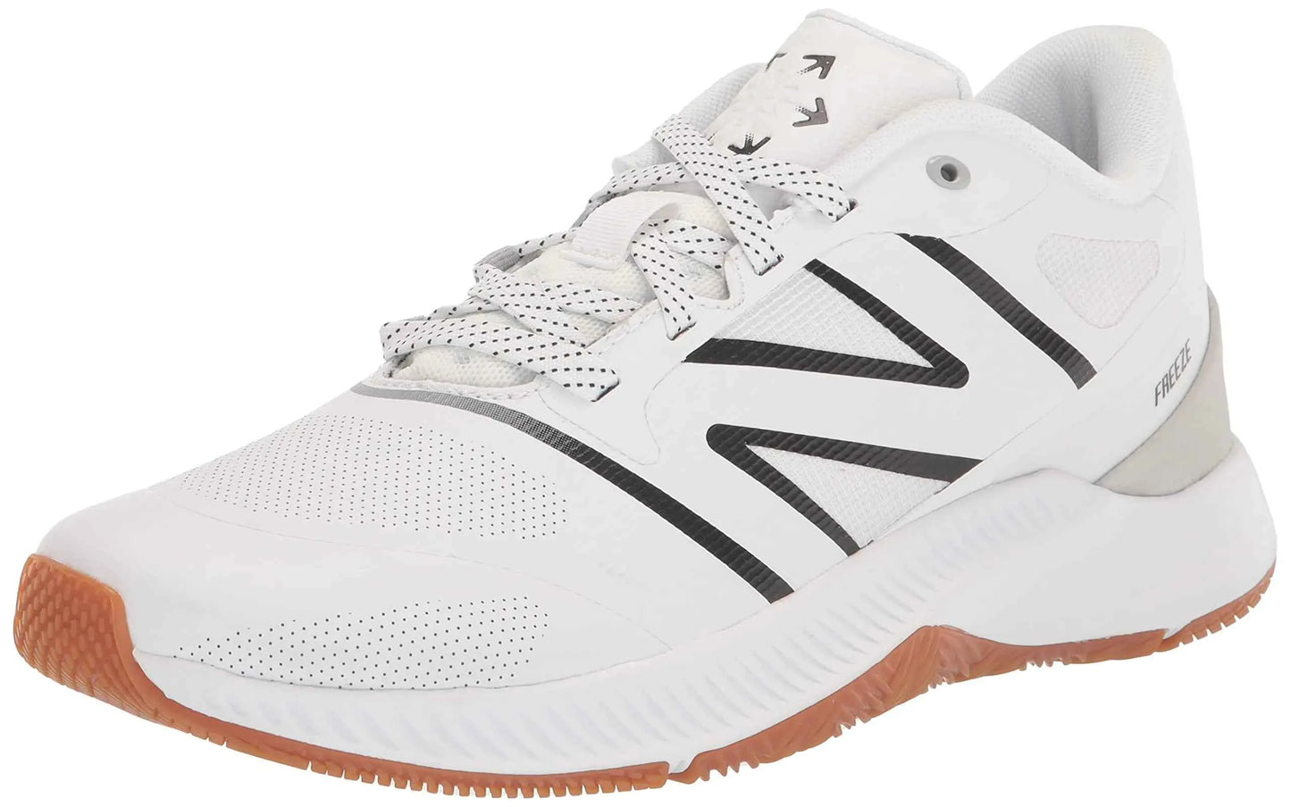 New Balance Mens FreezeLX V4 Box Lacrosse Shoe White/Gum/Arctic Fox 15 Wide - Velora Luxury Fashion