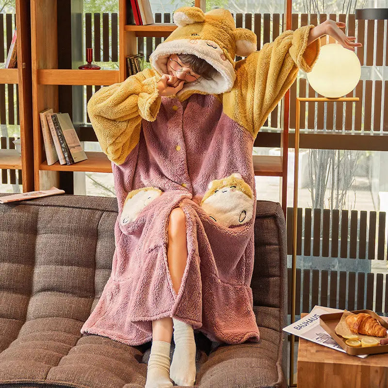 New Winter Coral Fleece Pajamas For Women - Velora