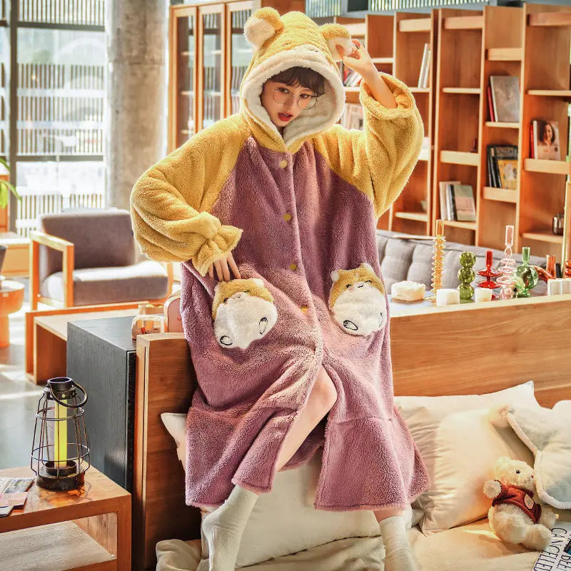 New Winter Coral Fleece Pajamas For Women - Velora