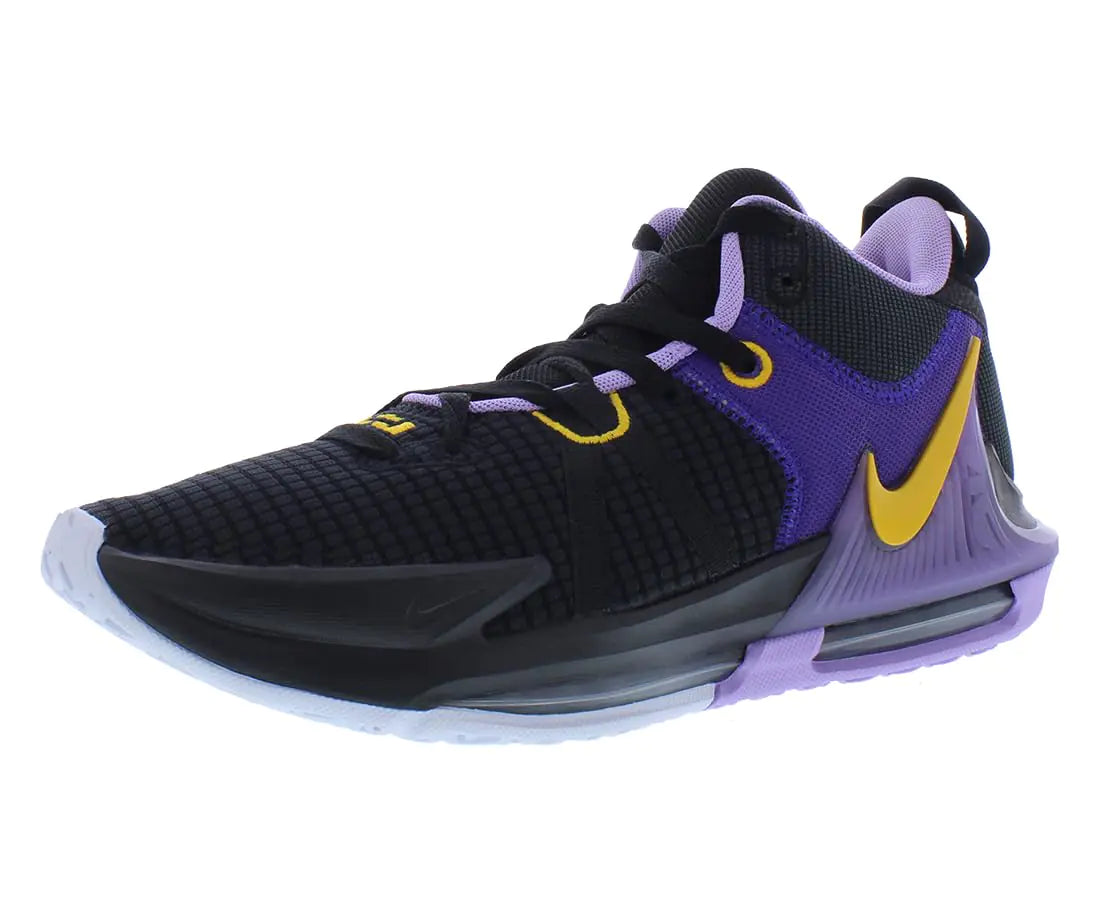 Nike Lebron Witness VII Mens Basketball Trainers DM1123 Sneakers Shoes (UK 6.5 US 7.5 EU 40.5 Black University Gold Lilac 002) - Velora Luxury Fashion