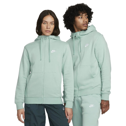 Nike Sportswear Club Fleece Mens Full-Zip Hoodie (US Alpha Medium Regular Regular Mineral/Mineral/White) - Velora Luxury Fashion