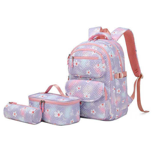 Printed Schoolbag Three-piece Fashion Backpack - Velora