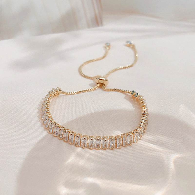 Rhinestone Bracelet Ins Fashion Shiny Adjustable Bracelet Women Jewelry - Velora