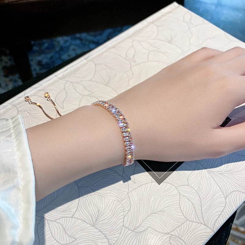 Rhinestone Bracelet Ins Fashion Shiny Adjustable Bracelet Women Jewelry - Velora