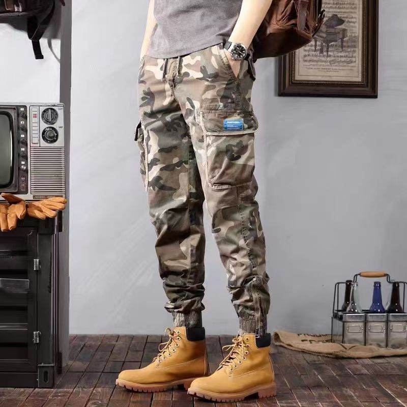 Camouflage Cargo Pants Men's Trousers With Pockets Fashion Casual Loose Tapered Pants - Velora