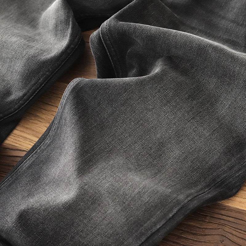 Denim Cotton Men's Heavy Black Washed Denim Jeans Pant trouser