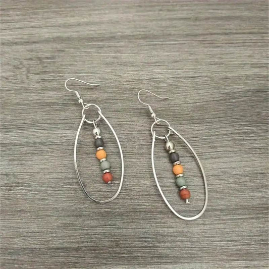 Turquoise Beaded Bohemian Vintage Earrings - Velora