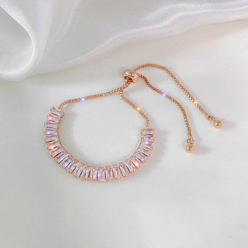 Rhinestone Bracelet Ins Fashion Shiny Adjustable Bracelet Women Jewelry - Velora