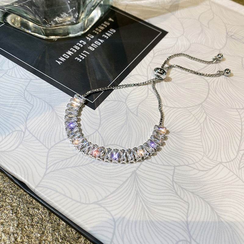 Rhinestone Bracelet Ins Fashion Shiny Adjustable Bracelet Women Jewelry - Velora