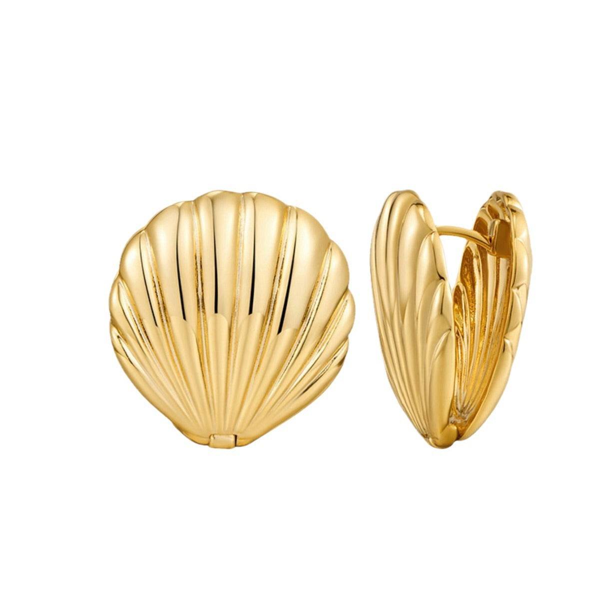 Exaggerated Ocean Shell Texture Earrings For Women - Velora