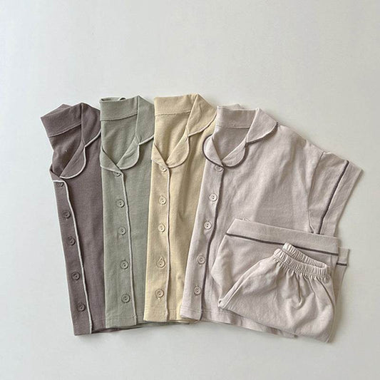 Casual Summer Children's Pure Cotton Soft Pajamas Suit - Velora