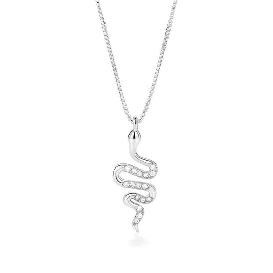 Fashion Lady Snake Pendant Necklace With Dazzling Zirconia Stylish Party Accessories Dainty Gift Animal Jewelry For Women Fashion Jewelry - Velora