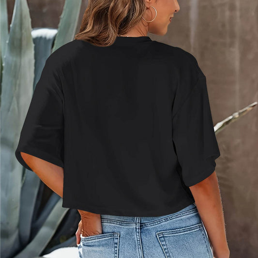 Solid Color Casual Short-sleeved T-shirt For Women - Velora