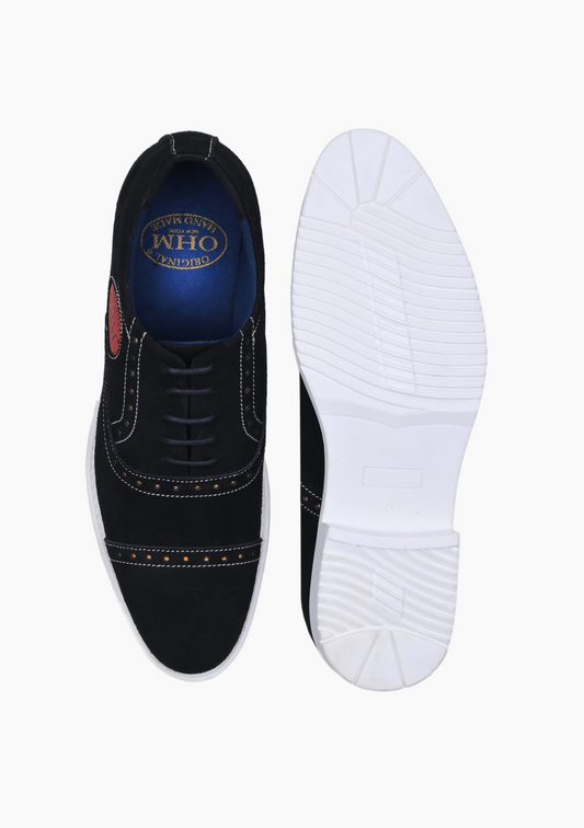 OHM Friday All Day Comfort Italian Leather Oxford with Embossed Logo - Velora