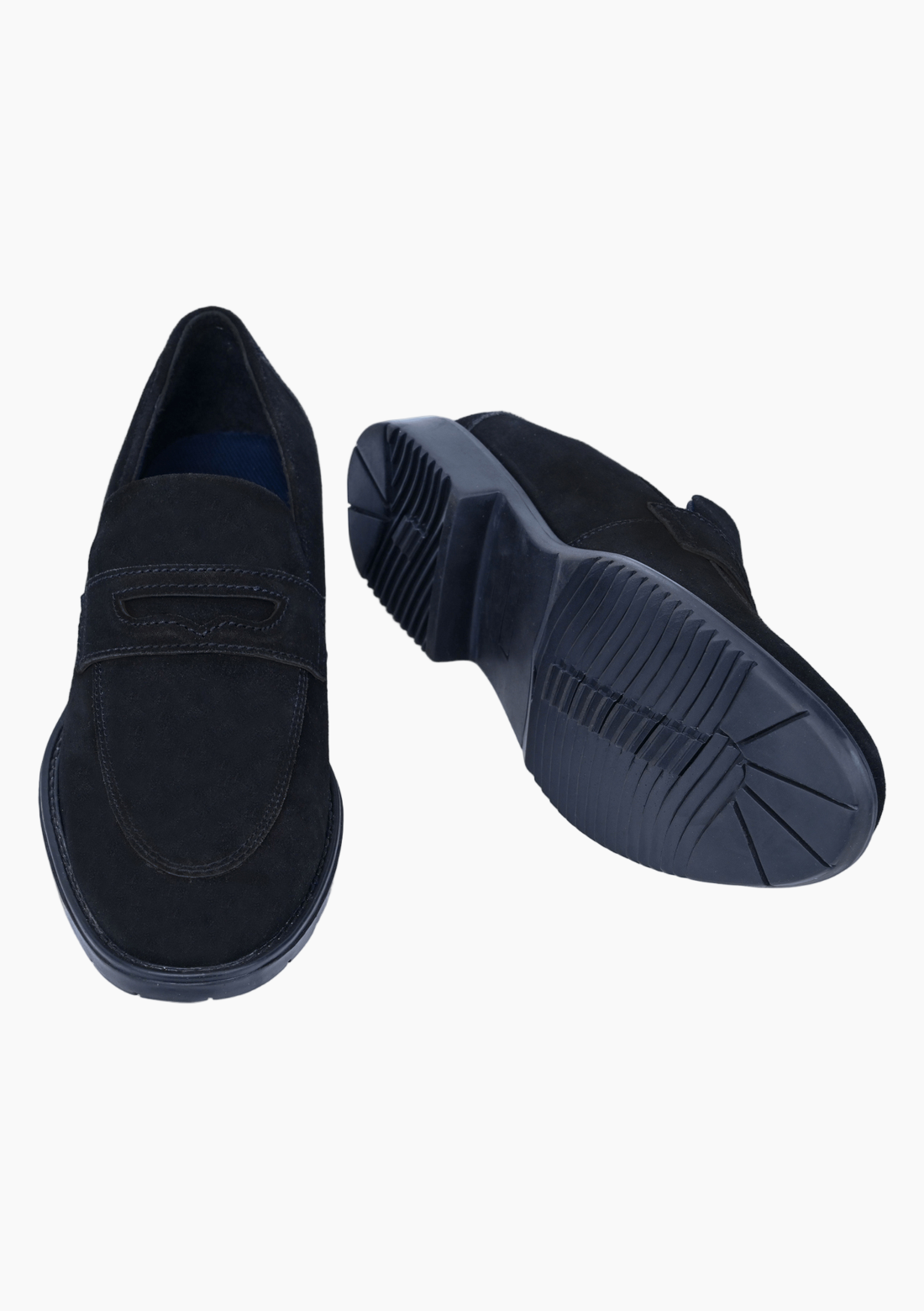 OHM Exclusive Penny Loafer in Suede with Classy Rubber Sole - Velora