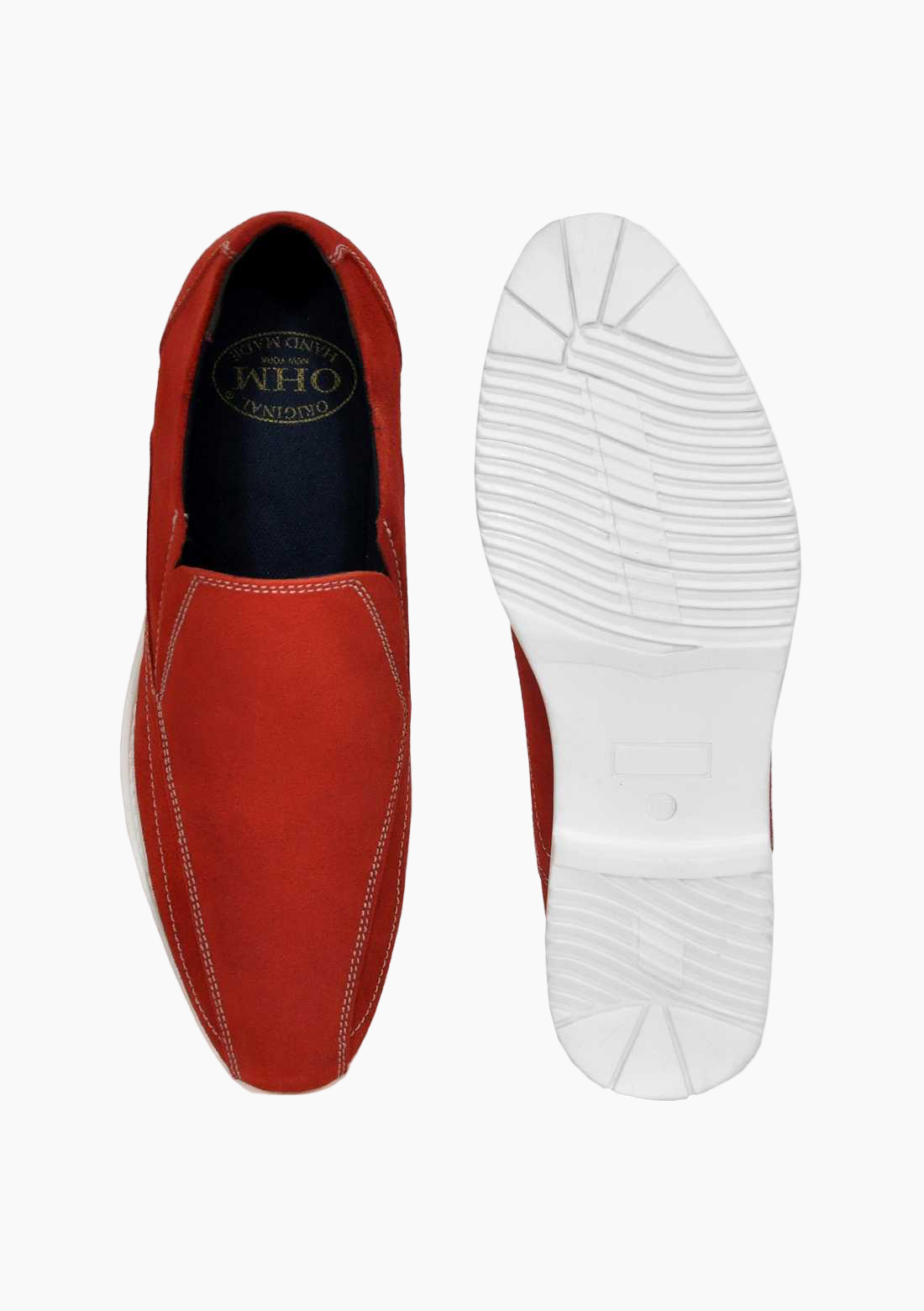 OHM Premium Italian Leather Slip-on Shoes with Stitched Toe - Velora