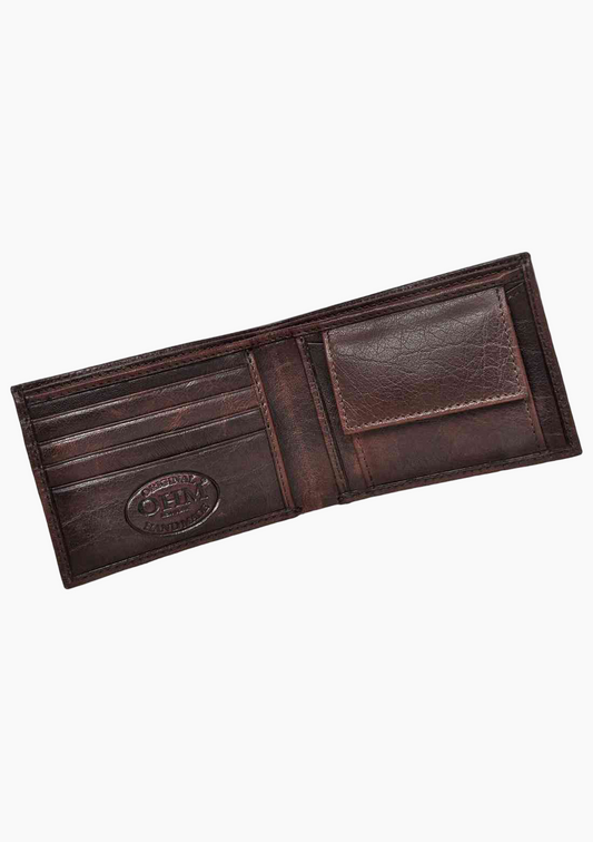 OHM Bill Fold Leather Wallet in Oxblood - Velora