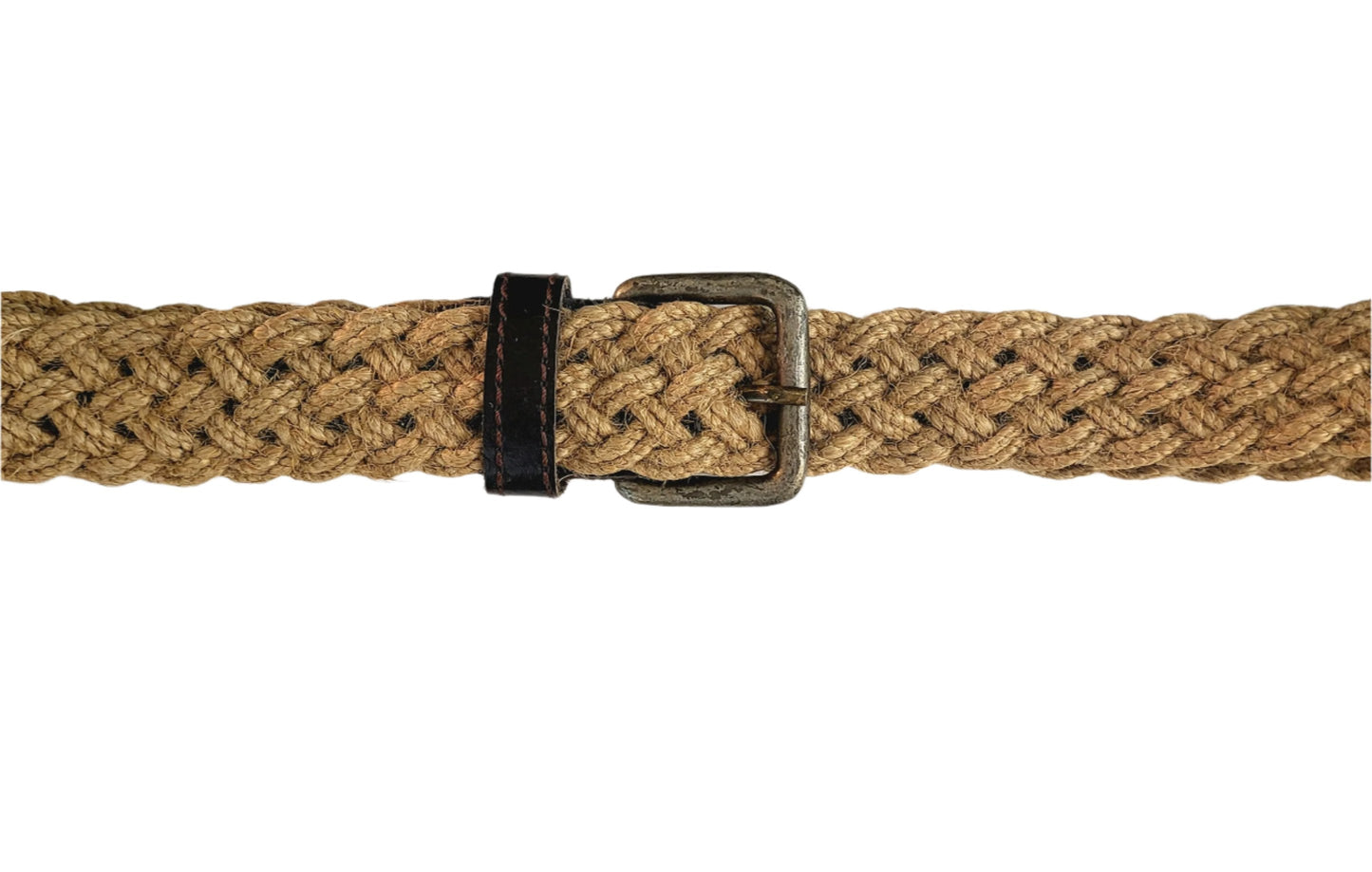 Jute Waist Belt with Vintage Metal Buckle - Velora