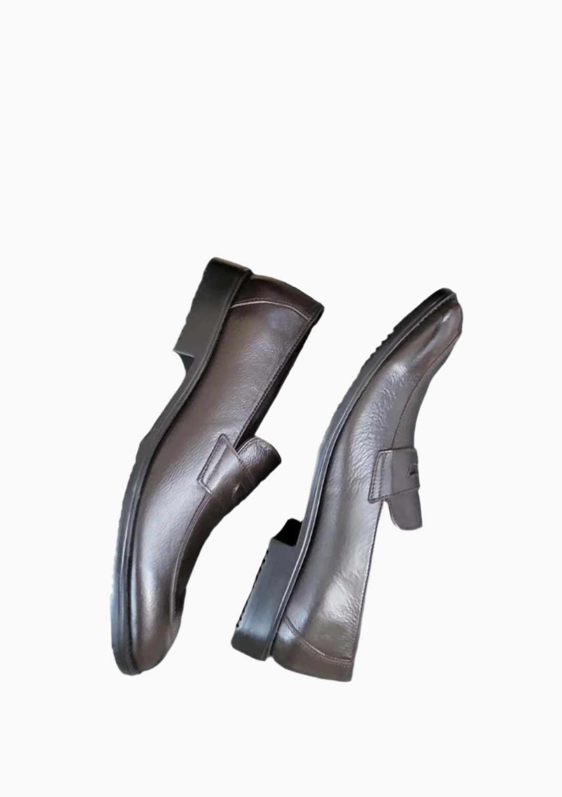 OHM Grained Penny Loafer Leather Shoes Coco Color - Velora