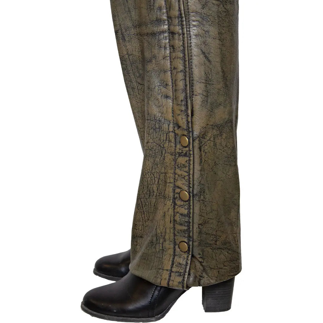 Open Road Women's Distressed Brown Leather Chaps - Velora Luxury Fashion