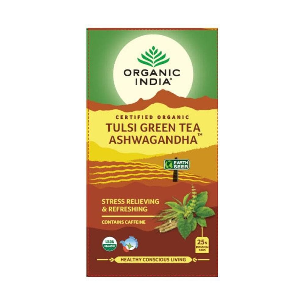 Organic India Tulsi Green Tea Ashwagandha - Velora Luxury Fashion