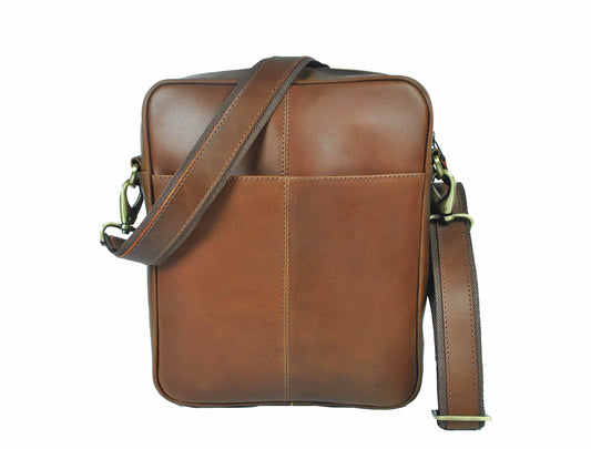 Ottawa Leather Crossbody Messenger Bag - Brown - Velora Luxury Fashion