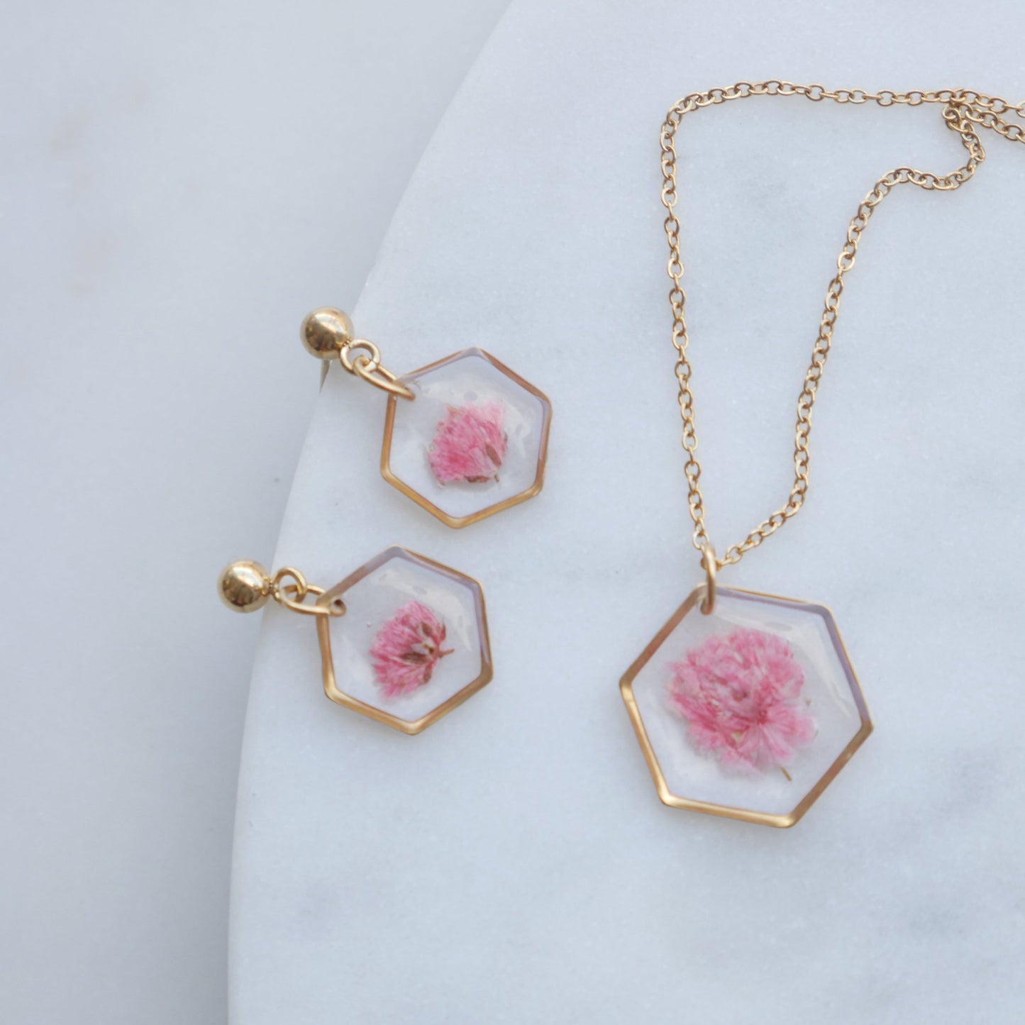 Parure Gigi rose - hexa (moyen) - Velora