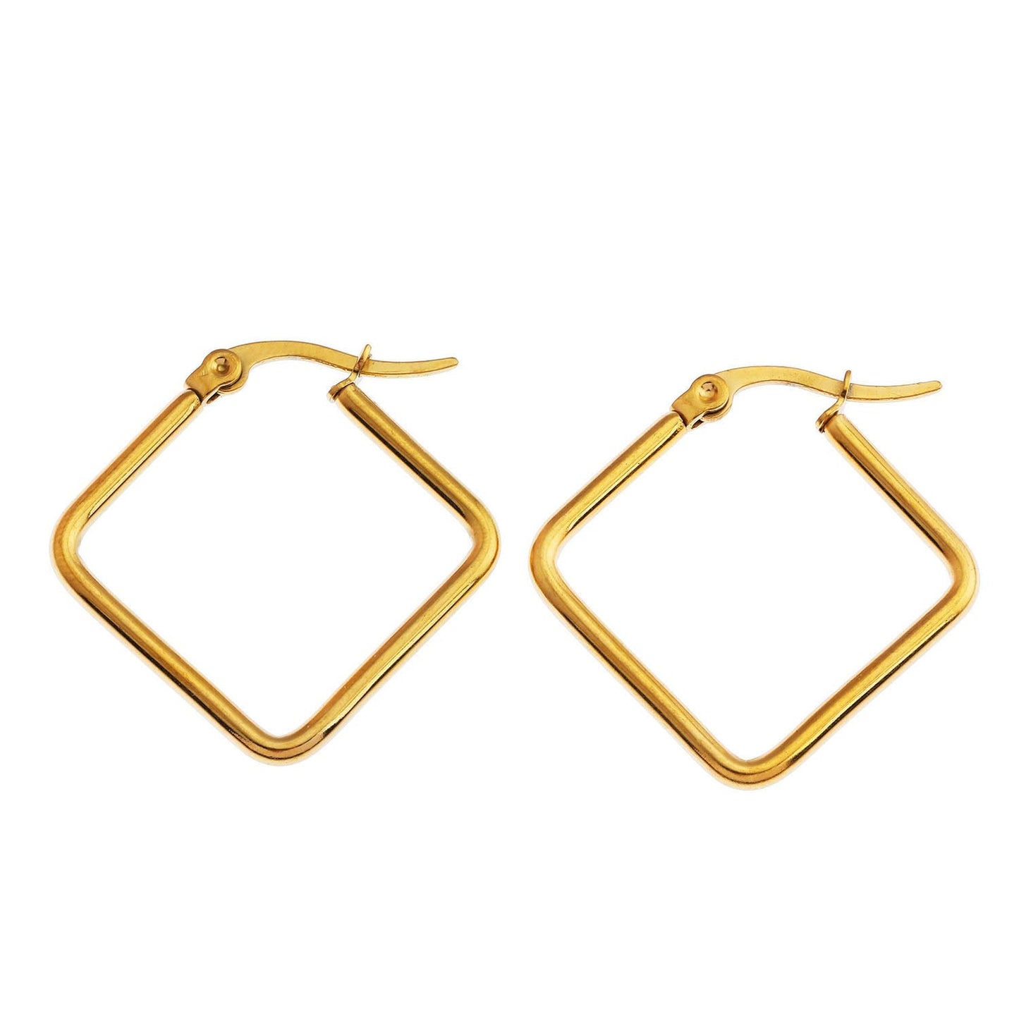 REILYNN Small Square Shaped Hoops. In Gold & Silver. - Velora
