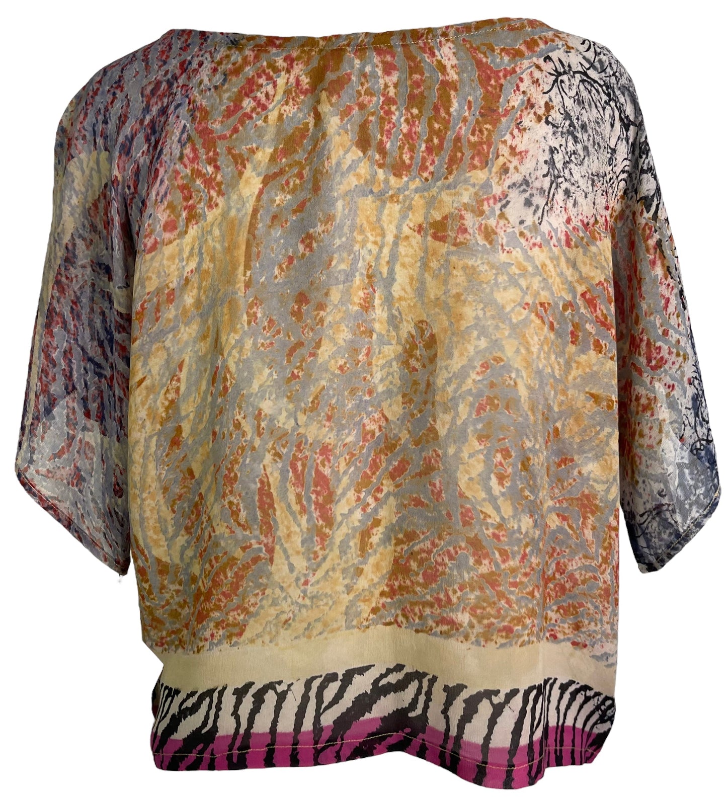 PRG6145 Sheer Avatar Pure Silk Boxy Top - Velora