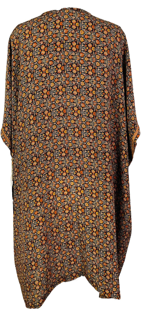 PRC7305 Nirvana Pure Silk Midi Length Kaftan - Velora Luxury Fashion