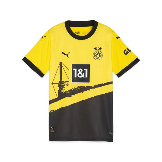 PUMA Kids Borussia Dortmund BVB Home Jersey 23/24 (as1 Alpha x_l Regular) Yellow/Black - Velora Luxury Fashion