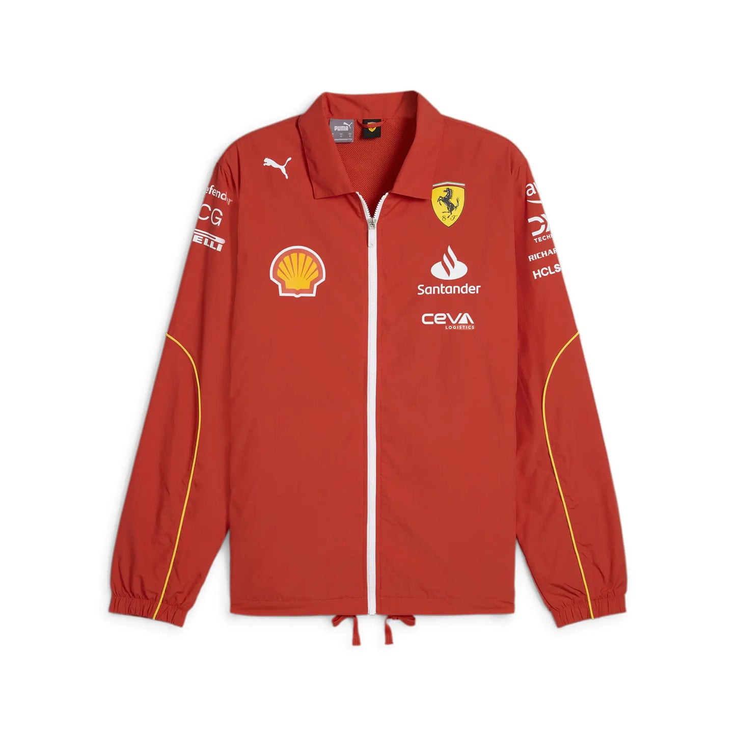PUMA Scuderia Ferrari Mens 2024 Team Coach Jacket Burnt Red - Size: Medium - Velora Luxury Fashion