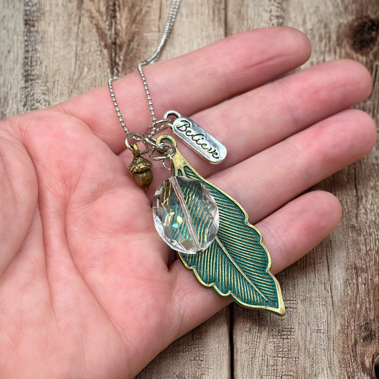 Patina Leaf Necklace - Velora Luxury Fashion