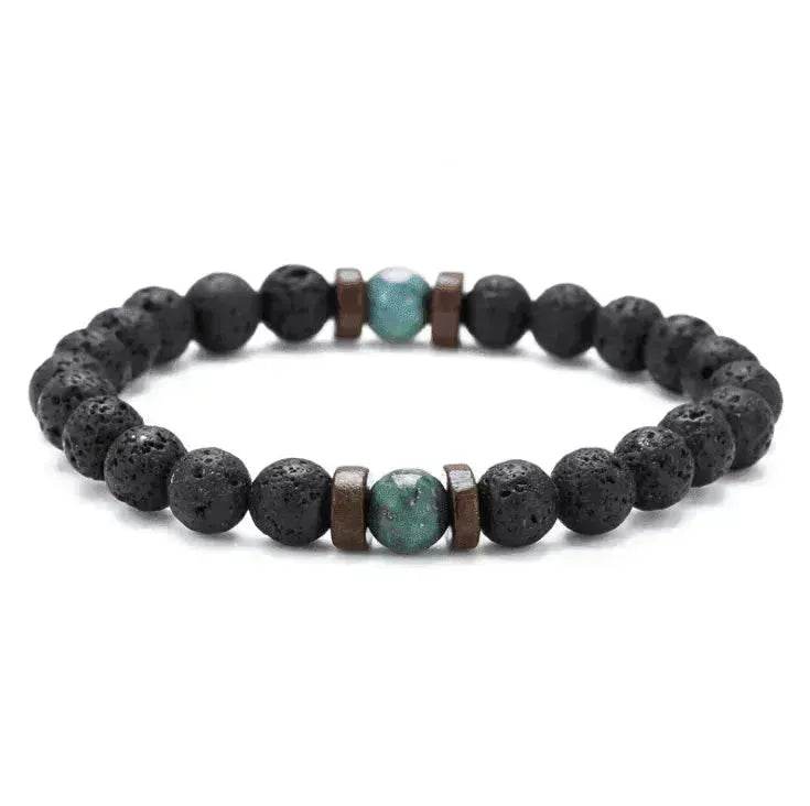 Personality Men's Black Volcanic Stone Bracelet - Velora