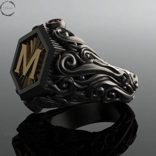 Personalized carved decorative rings - Velora