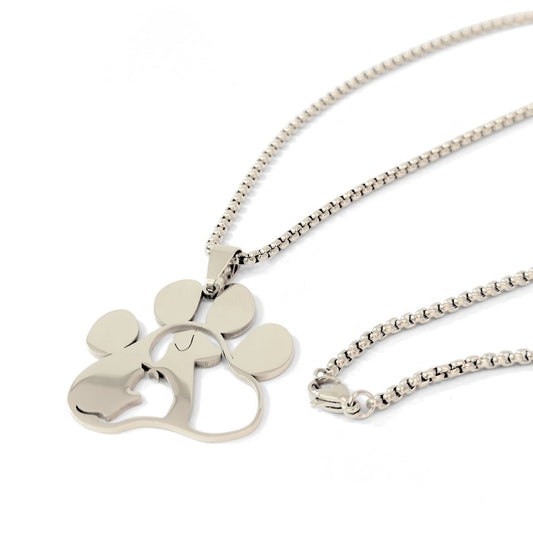 Pet Love Paw Print Necklace - Velora