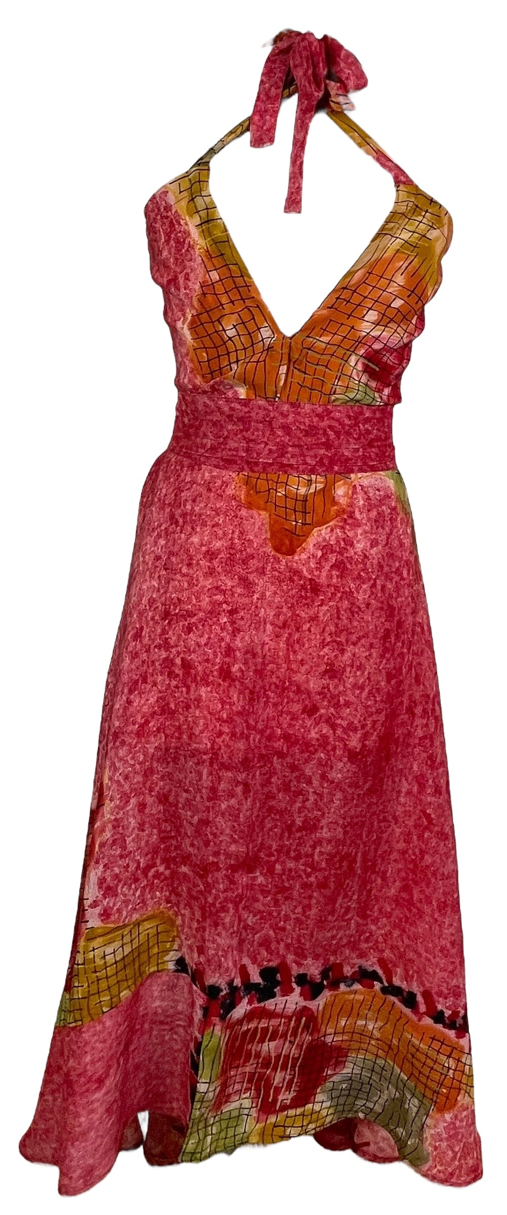 PRC7765 Avatar Pure Silk Maxi Dress with Belt - Velora